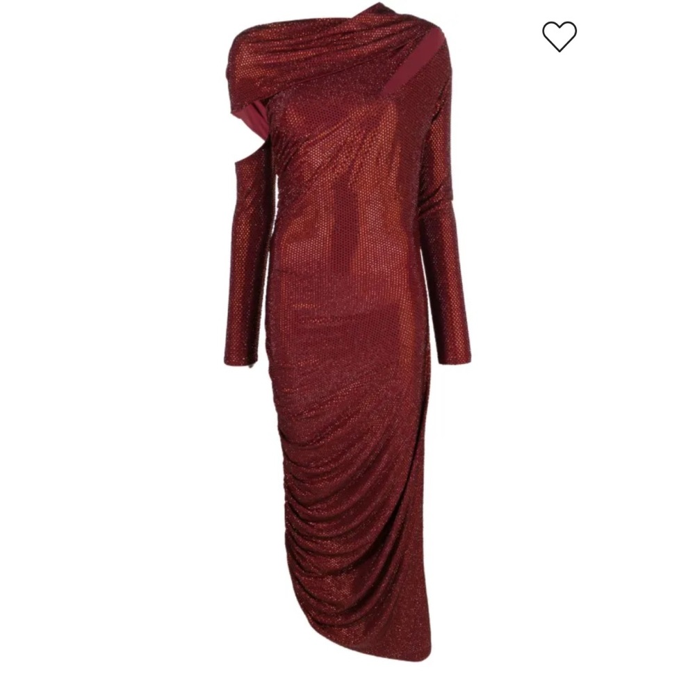Cult Gaia Burgundy Asymmetrical Dress